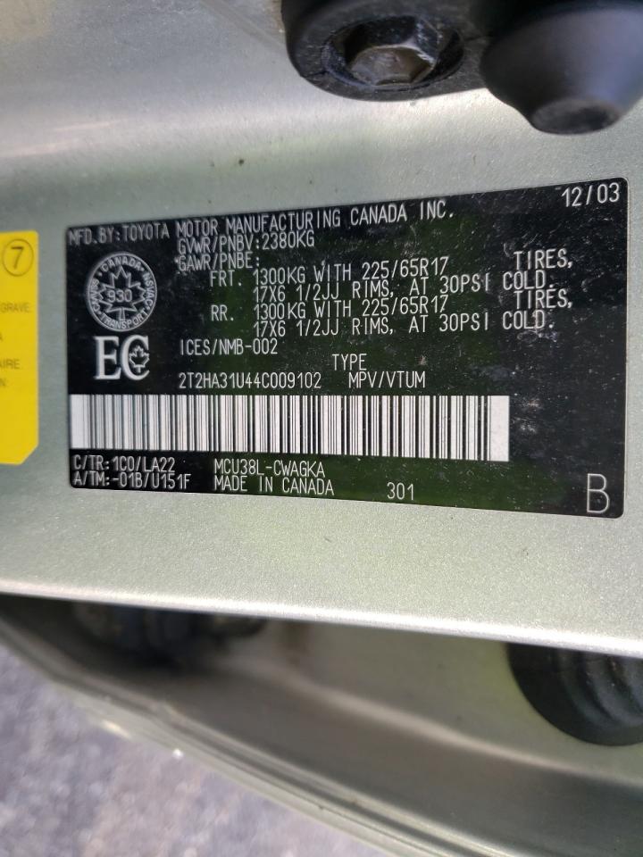 Photo 10 from auction – 2004 LEXUS RX 330 with VIN 2T2HA31U44C009102