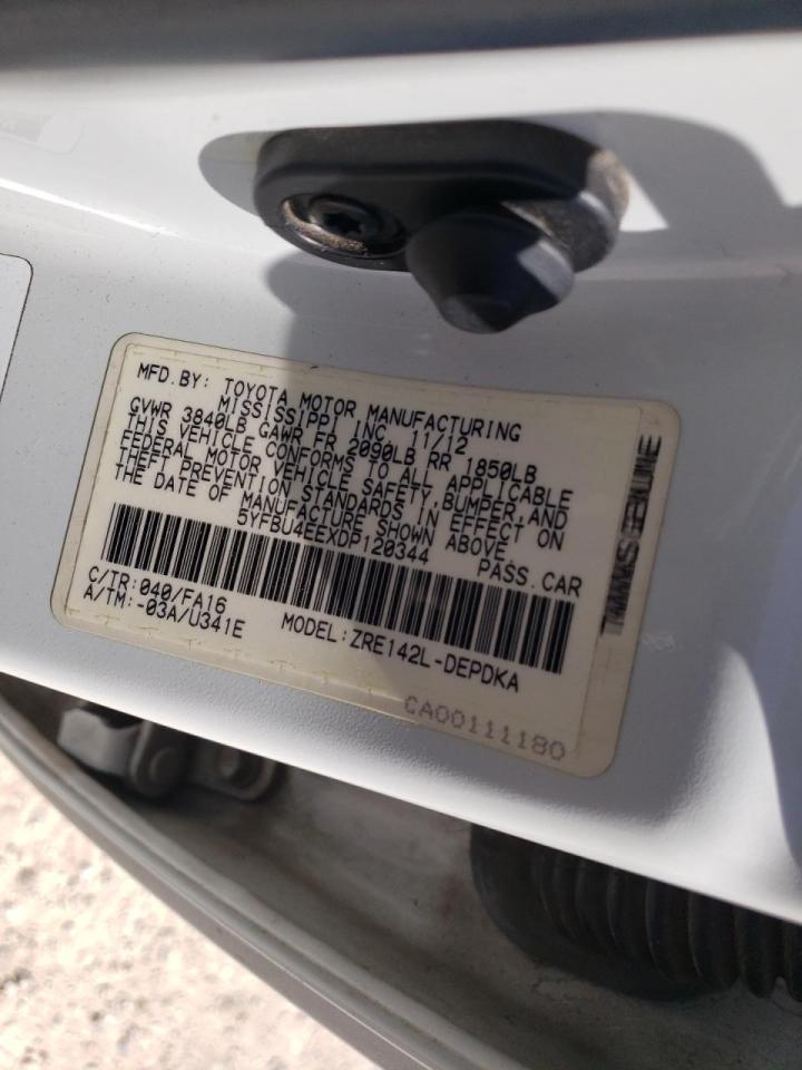 Photo 10 from auction – 2013 TOYOTA COROLLA BA with VIN 5YFBU4EEXDP120344