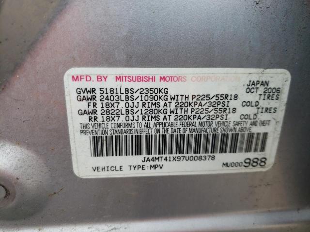 Photo 10 from auction – 2007 MITSUBISHI OUTLANDER with VIN JA4MT41X97U008378