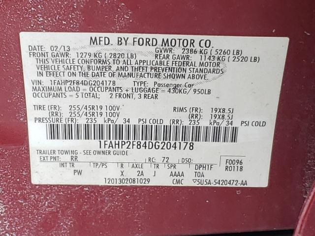 Photo 10 from auction – 2013 FORD TAURUS LIM with VIN 1FAHP2F84DG204178