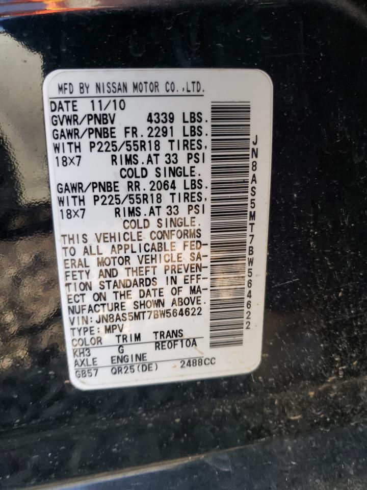 Photo 10 from auction – 2011 NISSAN ROGUE S with VIN JN8AS5MT7BW564622