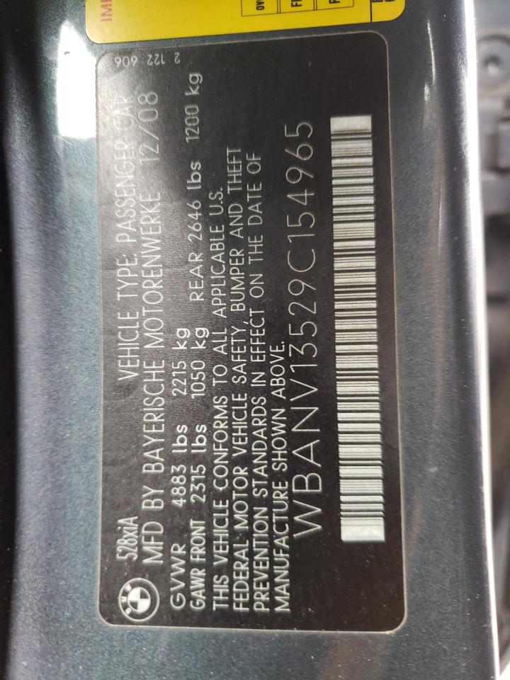 Photo 10 from auction – 2009 BMW 528 XI with VIN WBANV13529C154965