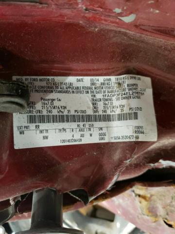 Photo 10 from auction – 2014 FORD FOCUS SE with VIN 1FADP3F24EL298765