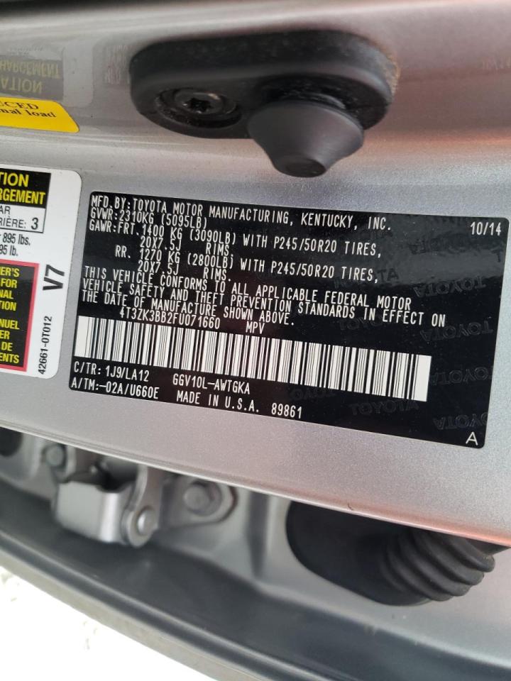 Photo 10 from auction – 2015 TOYOTA VENZA LE with VIN 4T3ZK3BB2FU071660
