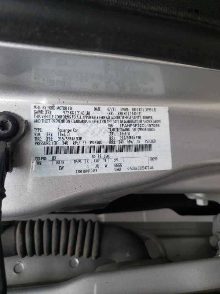 Photo 10 from auction – 2012 FORD FOCUS SE with VIN 1FAHP3F22CL197058