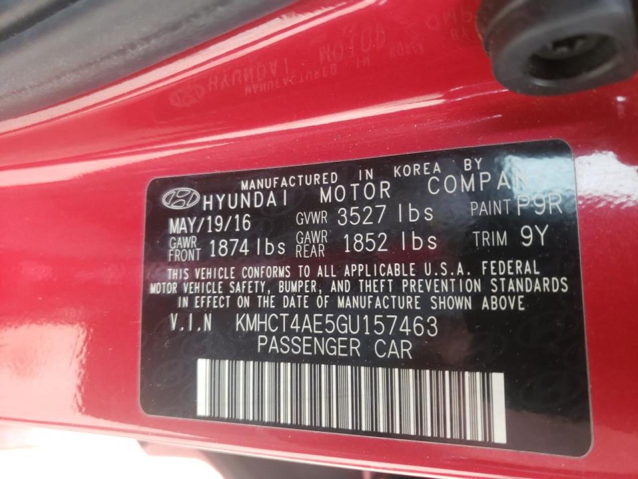 Photo 10 from auction – 2016 HYUNDAI ACCENT SE with VIN KMHCT4AE5GU157463