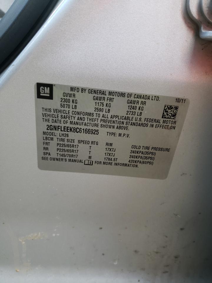 صورة رقم 10 من المزاد - 2012 CHEVROLET EQUINOX LT مع VIN 2GNFLEEK8C6166925