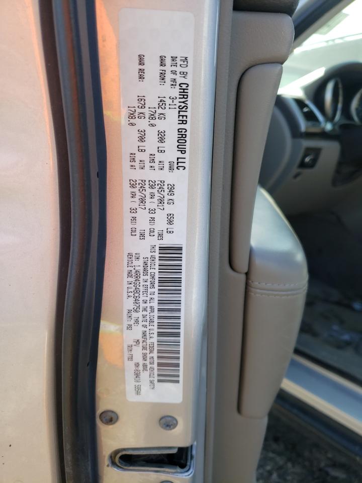 Photo 10 from auction – 2011 JEEP GRAND CHER with VIN 1J4RR4GG4BC640750