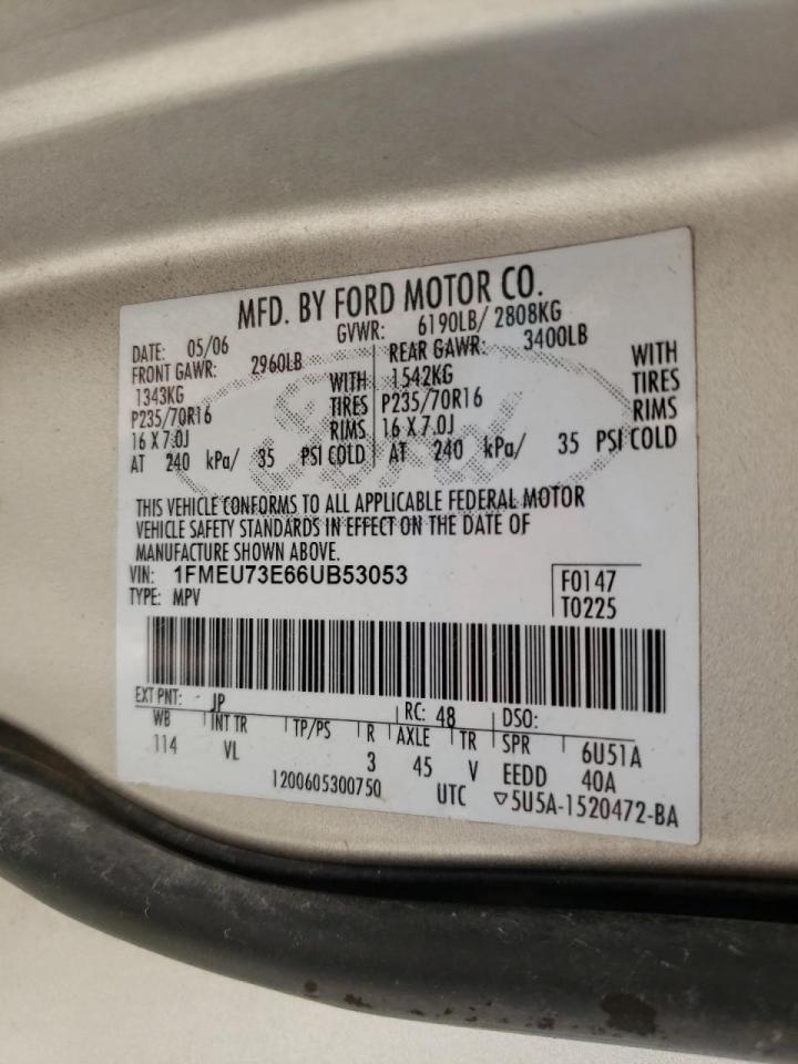 Photo 10 from auction – 2006 FORD EXPLORER X with VIN 1FMEU73E66UB53053