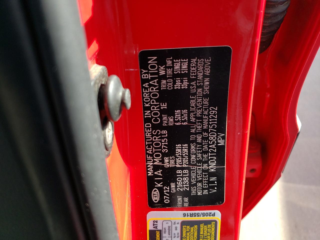 Foto 10 de la subasta – 2013 KIA SOUL con VIN KNDJT2A58D7511292