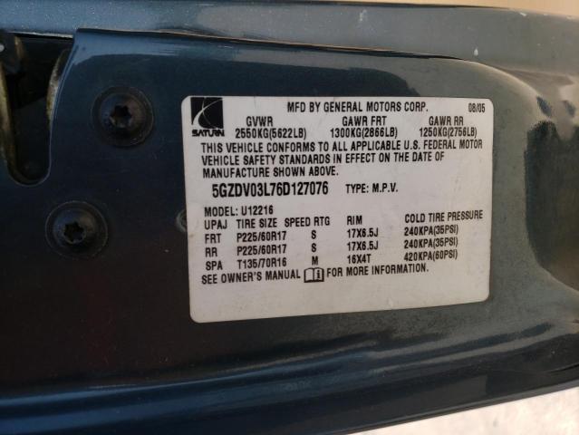 Photo 10 from auction – 2006 SATURN RELAY 2 with VIN 5GZDV03L76D127076