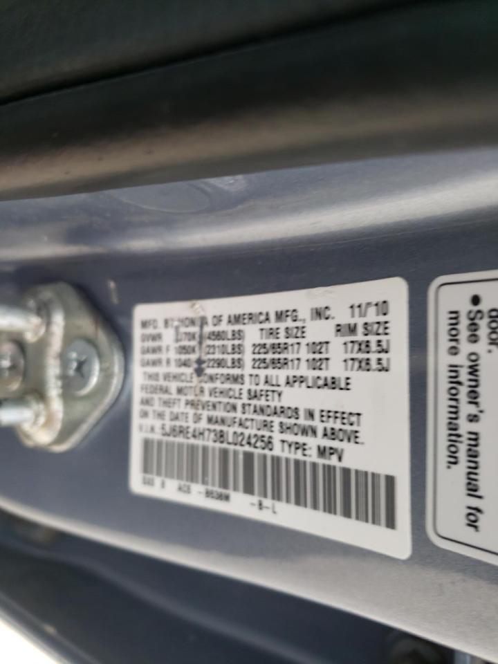 Photo 10 from auction – 2011 HONDA CR-V EXL with VIN 5J6RE4H73BL024256