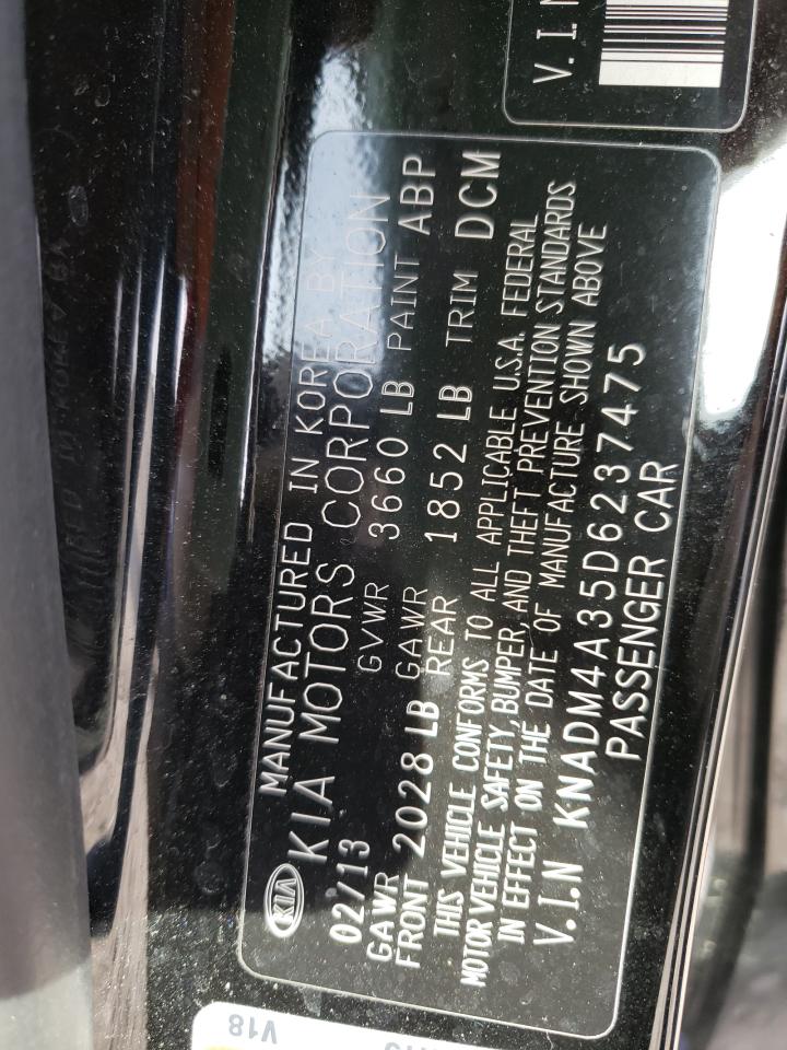 Photo 10 from auction – 2013 KIA RIO LX with VIN KNADM4A35D6237475