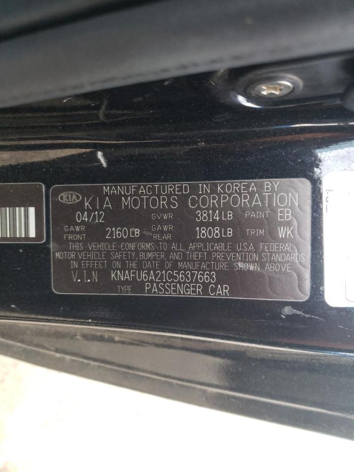 Photo 10 from auction – 2012 KIA FORTE EX with VIN KNAFU6A21C5637663