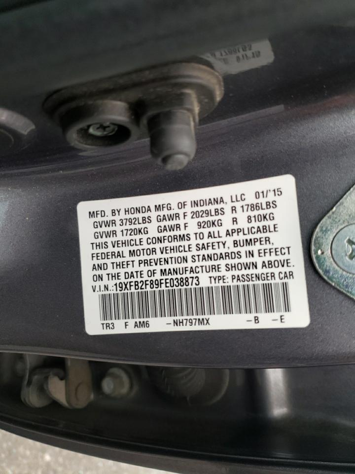 Photo 10 from auction – 2015 HONDA CIVIC EX with VIN 19XFB2F89FE038873