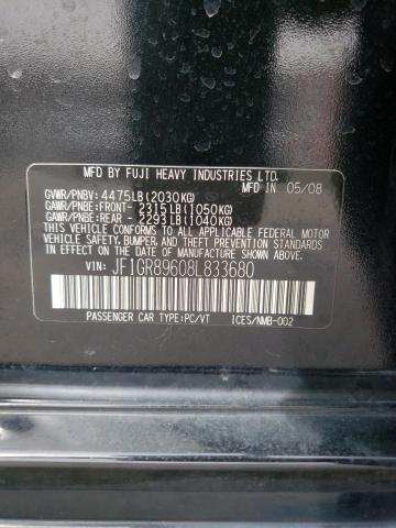 Photo 10 from auction – 2008 SUBARU IMPREZA WR with VIN JF1GR89608L833680