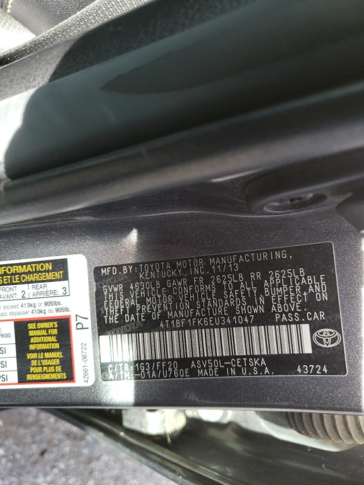 Photo 10 from auction – 2014 TOYOTA CAMRY L with VIN 4T1BF1FK6EU341047