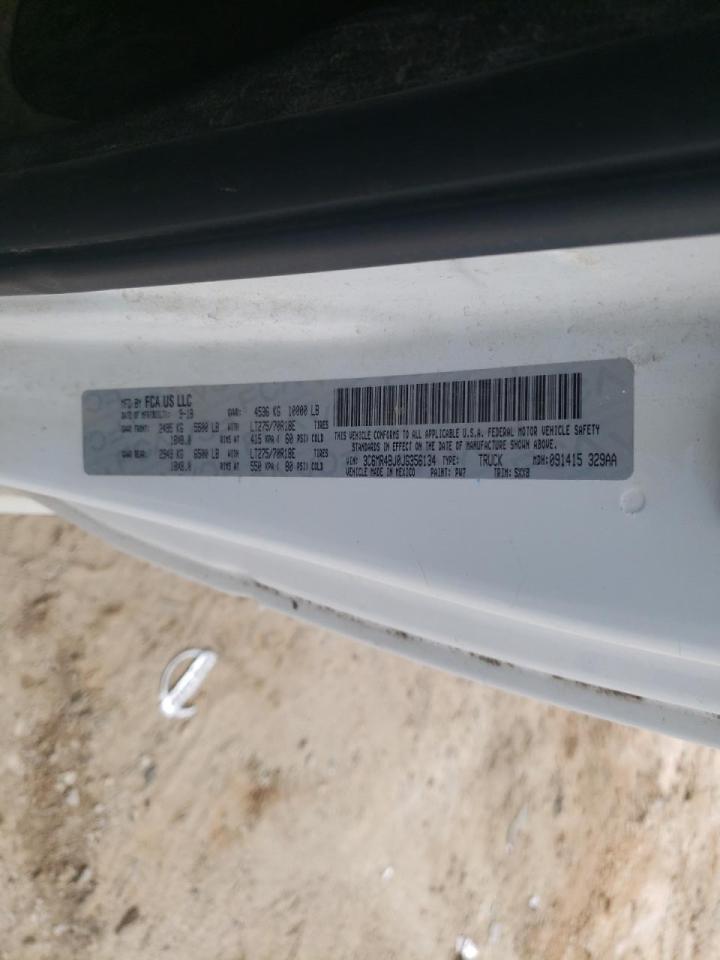 Photo 10 from auction – 2018 RAM 2500 SLT with VIN 3C6MR4BJ0JG356134