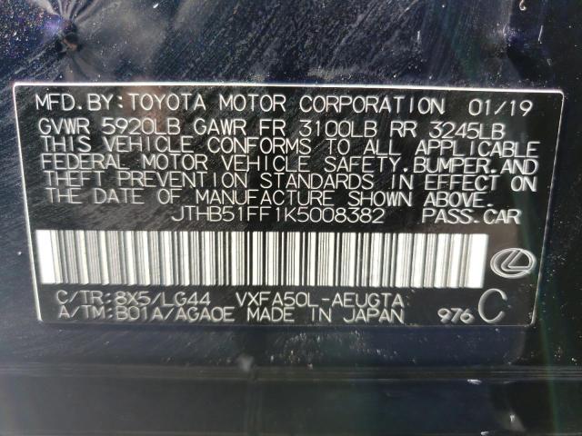 Photo 10 from auction – 2019 LEXUS LS 500 BAS with VIN JTHB51FF1K5008382