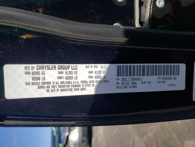 DODGE CHARGER PO 2011 with VIN 2B3CL1CT9BH600211 - Photo from auction