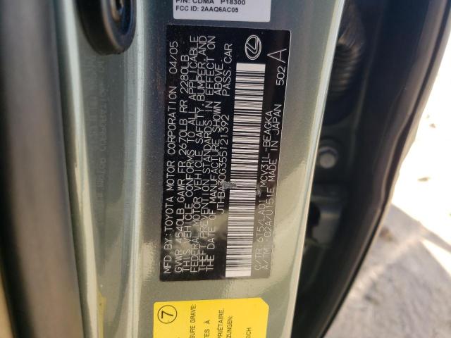 Photo 10 from auction – 2005 LEXUS ES 330 with VIN JTHBA30G355121392