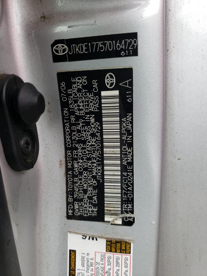 Photo 10 from auction – 2007 SCION TC with VIN JTKDE177570164729