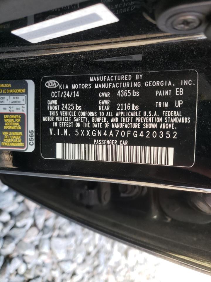 Photo 10 from auction – 2015 KIA OPTIMA EX with VIN 5XXGN4A70FG420352