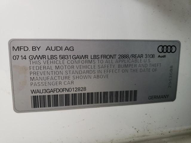 Photo 10 from auction – 2015 AUDI A8 L QUATT with VIN WAU3GAFD0FN012828