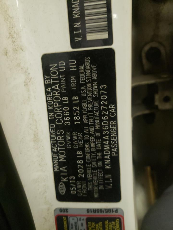 Photo 10 from auction – 2013 KIA RIO LX with VIN KNADM4A36D6272073