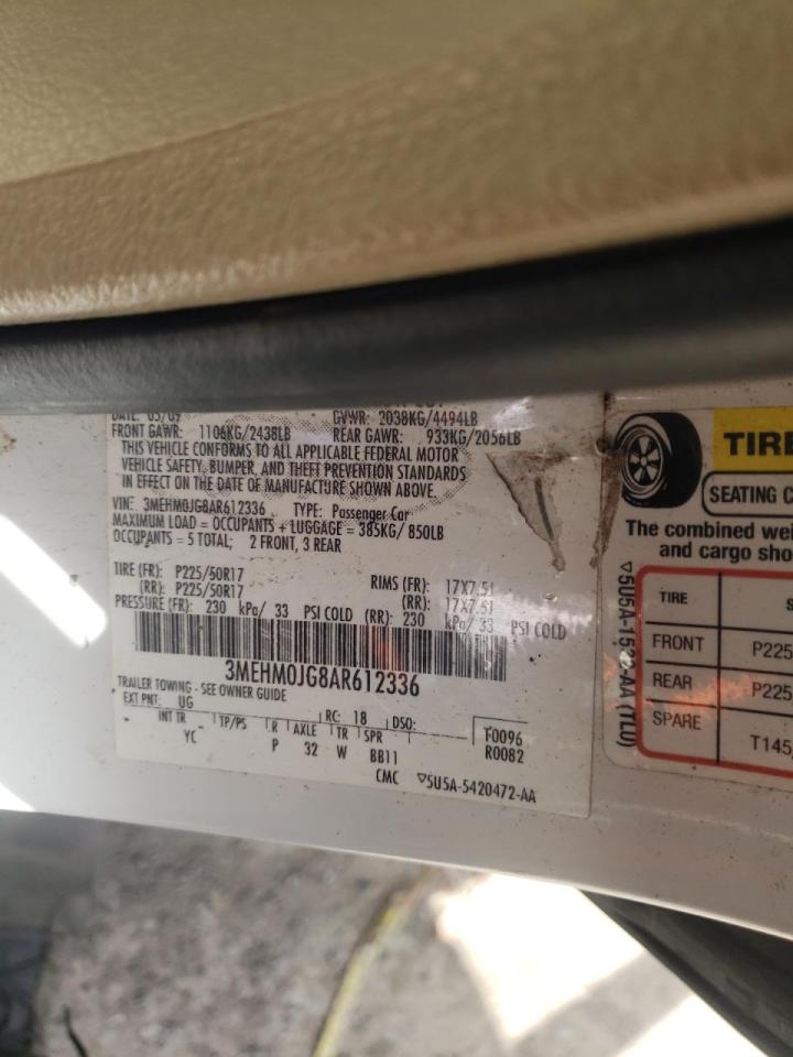 Photo 10 from auction – 2010 MERCURY MILAN PREM with VIN 3MEHM0JG8AR612336