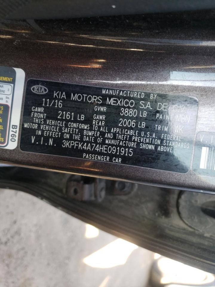 Photo 10 from auction – 2017 KIA FORTE LX with VIN 3KPFK4A74HE091915