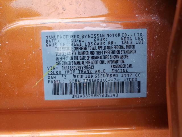 Photo 10 from auction – 2022 NISSAN SENTRA with VIN 3N1AB8DV2NY206343