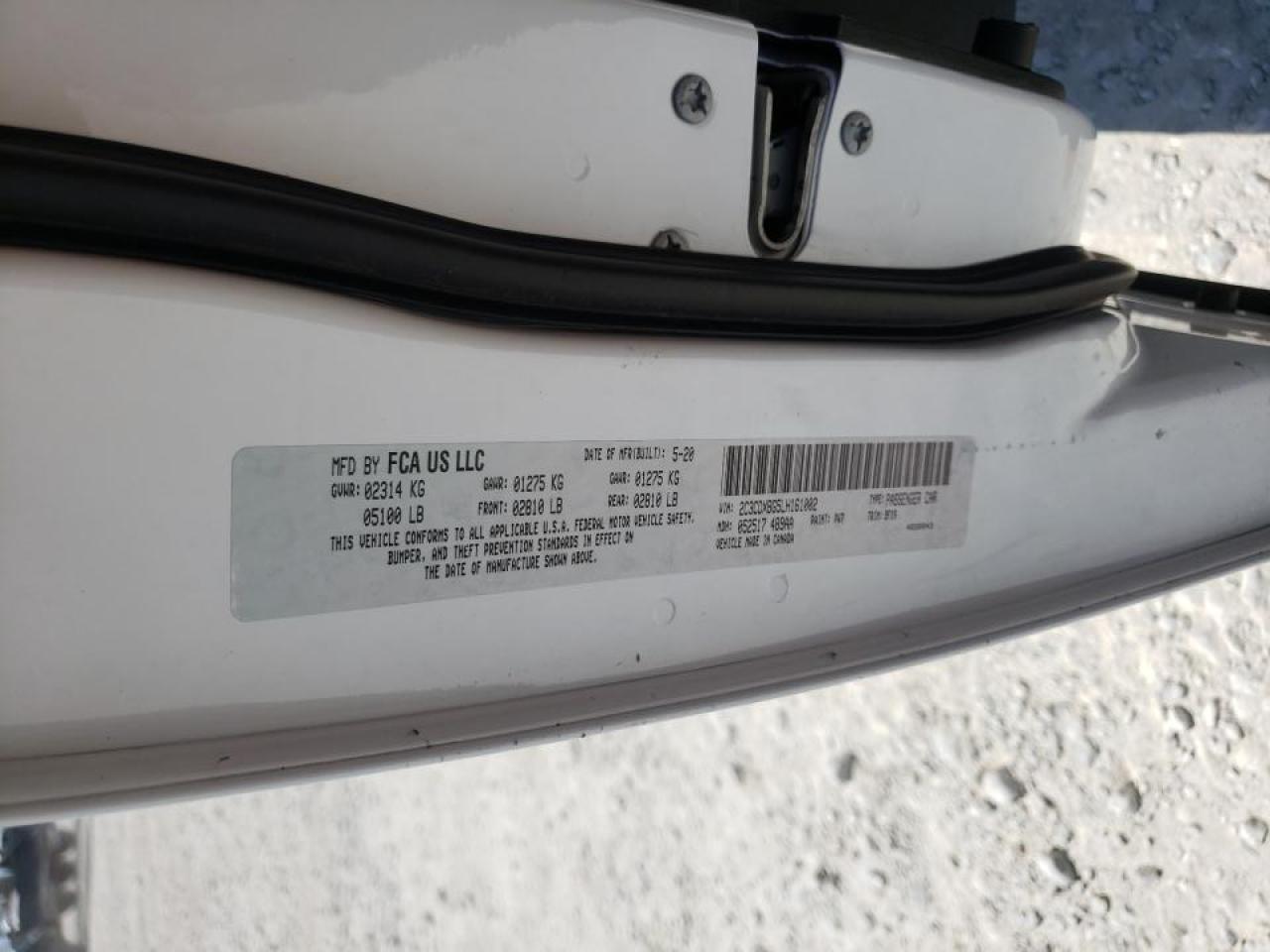 Photo 10 from auction – 2020 DODGE CHARGER SX with VIN 2C3CDXBG5LH161002