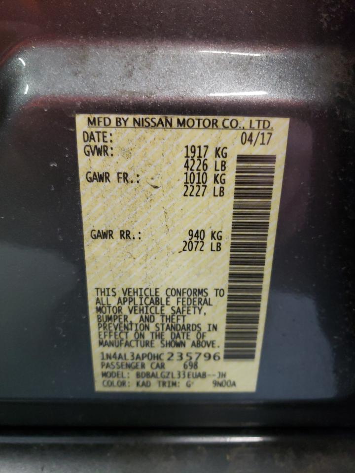 Photo 10 from auction – 2017 NISSAN ALTIMA 2.5 with VIN 1N4AL3AP0HC235796
