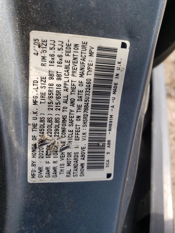 Photo 10 from auction – 2005 HONDA CR-V EX with VIN SHSRD78845U332460