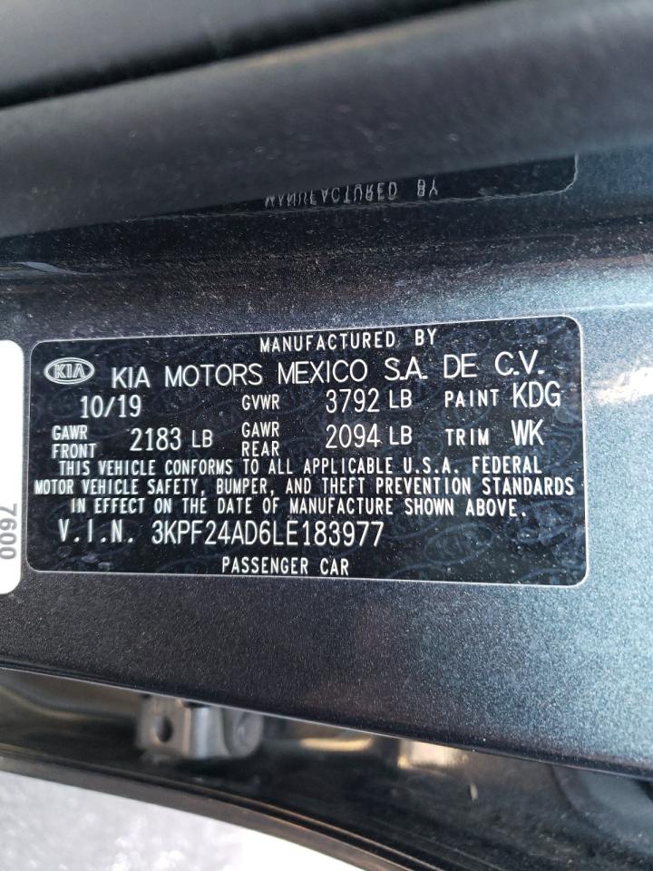 Photo 10 from auction – 2020 KIA FORTE FE with VIN 3KPF24AD6LE183977
