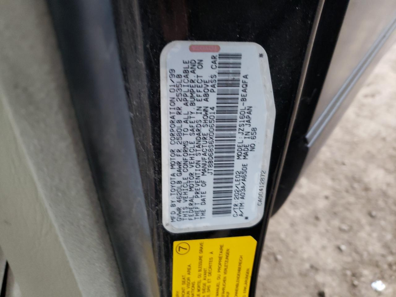 Photo 10 from auction – 1999 LEXUS GS 300 with VIN JT8BD68S6X0065014
