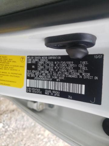 Photo 10 from auction – 2008 TOYOTA HIGHLANDER with VIN JTEDS43A082024169