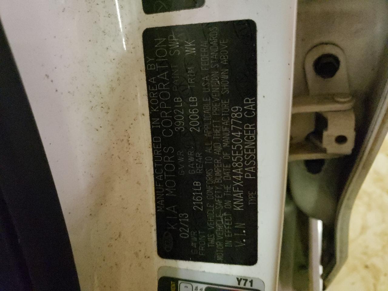 Photo 10 from auction – 2014 KIA FORTE EX with VIN KNAFX4A85E5047789