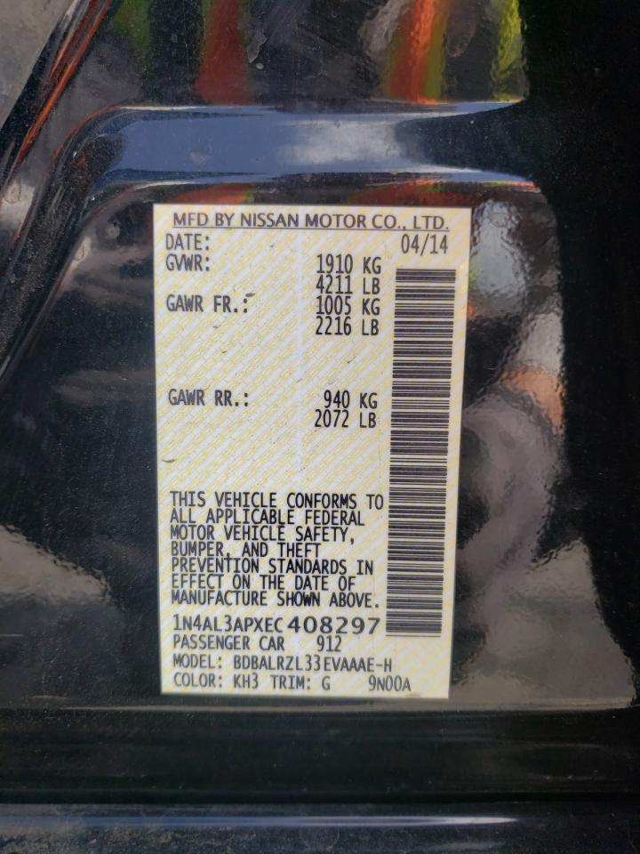 Photo 10 from auction – 2014 NISSAN ALTIMA 2.5 with VIN 1N4AL3APXEC408297