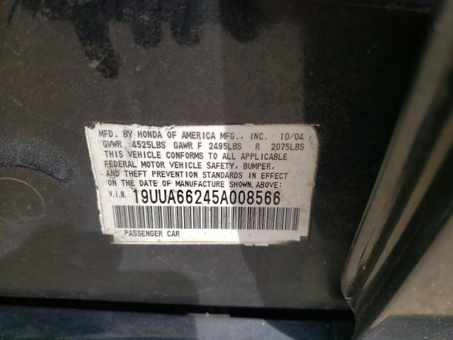 Photo 10 from auction – 2005 ACURA TL with VIN 19UUA66245A008566
