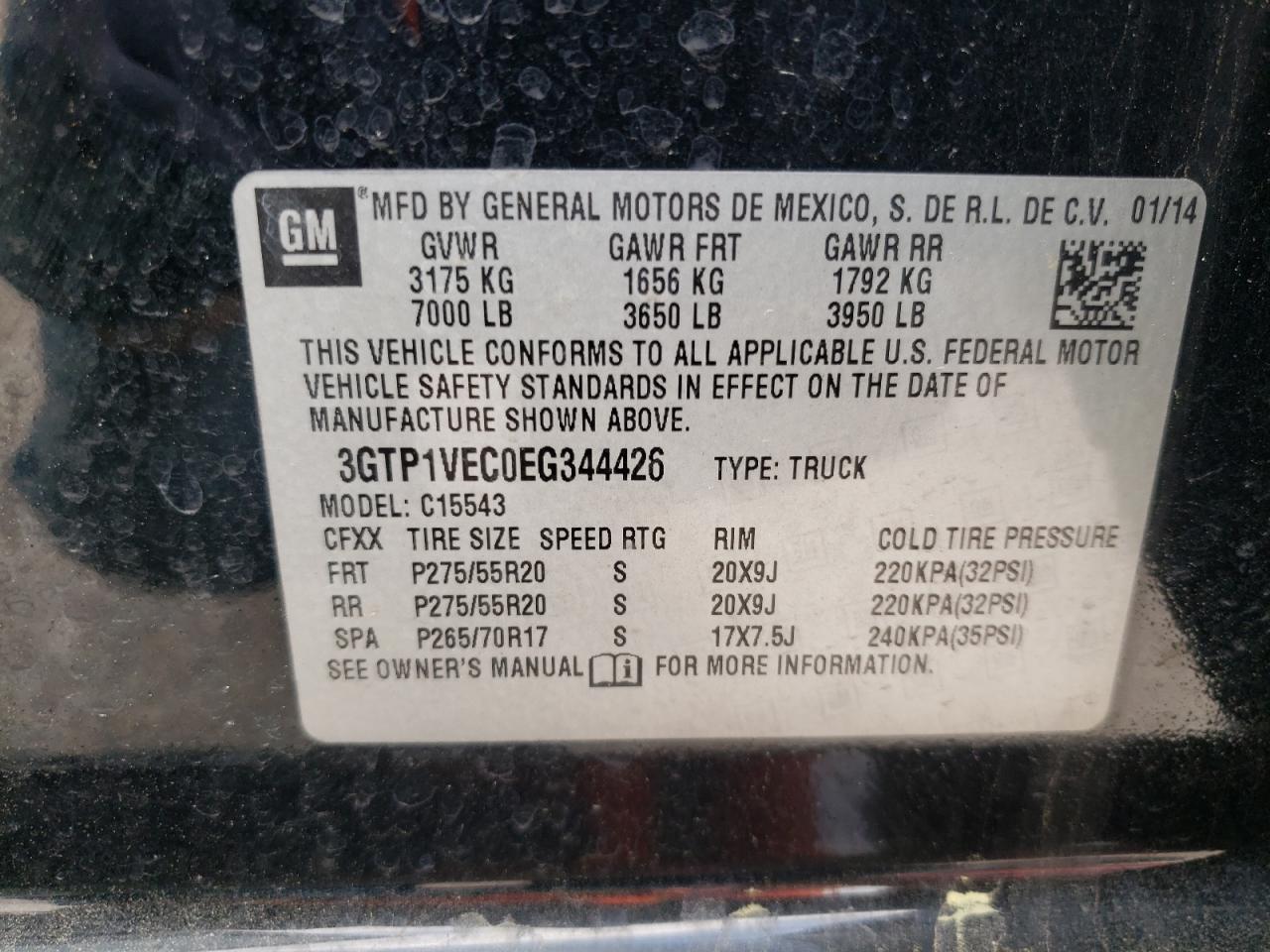 Photo 10 from auction – 2014 GMC SIERRA C15 with VIN 3GTP1VEC0EG344426