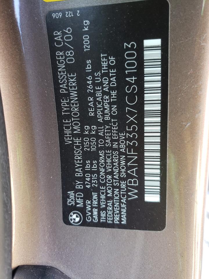 Photo 10 from auction – 2007 BMW 525 XI with VIN WBANF335X7CS41003