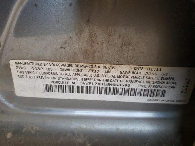 Photo 10 from auction – 2011 VOLKSWAGEN JETTA TDI with VIN 3VWPL7AJ1BM663595