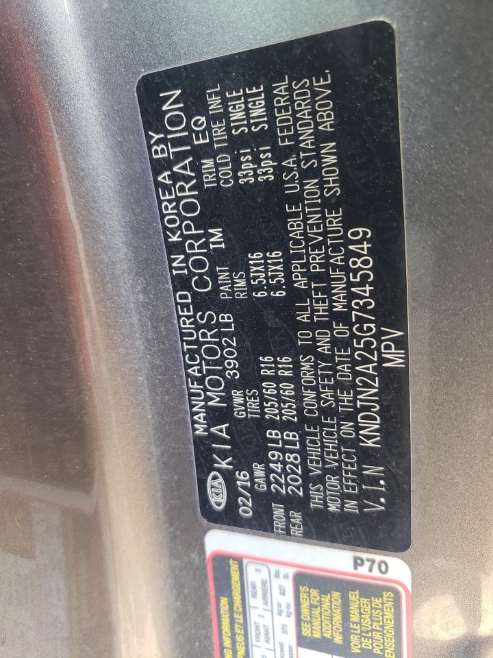 Photo 10 from auction – 2016 KIA SOUL with VIN KNDJN2A25G7345849