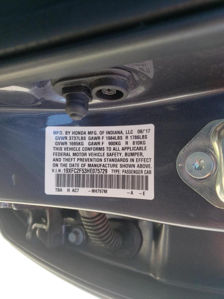 Photo 10 from auction – 2017 HONDA CIVIC LX with VIN 19XFC2F53HE075729
