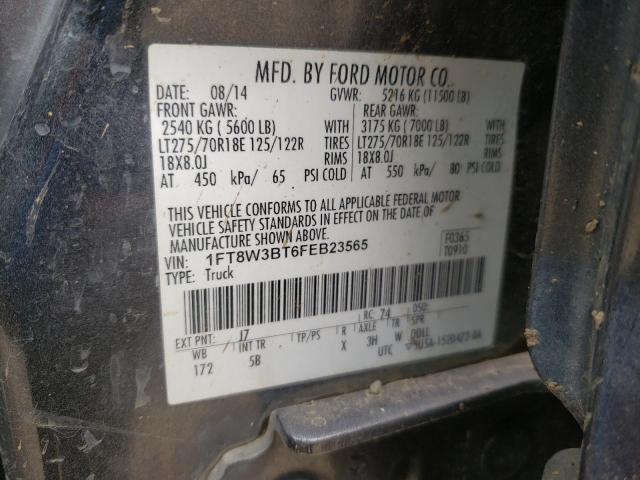 Photo 10 from auction – 2015 FORD F350 SUPER with VIN 1FT8W3BT6FEB23565