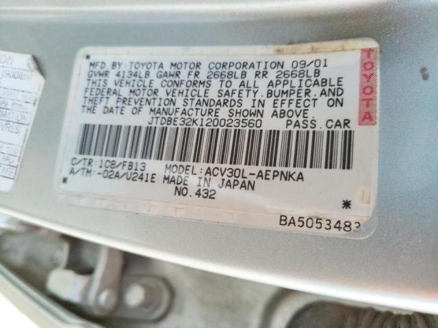 Photo 10 from auction – 2002 TOYOTA CAMRY LE with VIN JTDBE32K120023560