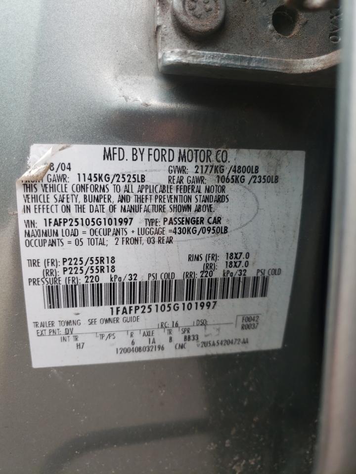 Photo 10 from auction – 2005 FORD FIVE HUNDR with VIN 1FAFP25105G101997