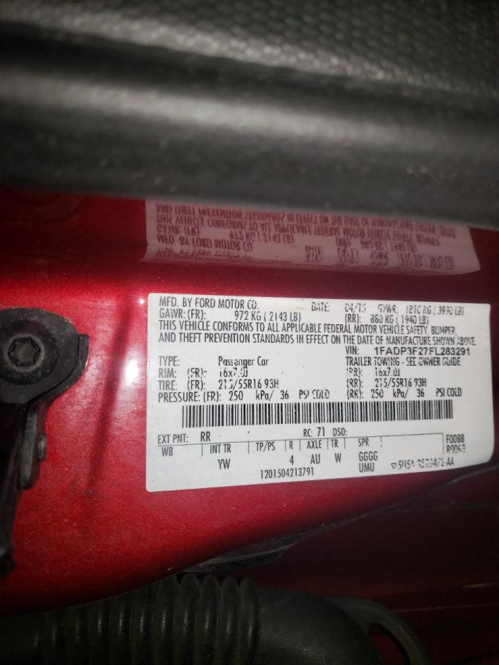 Photo 10 from auction – 2015 FORD FOCUS SE with VIN 1FADP3F27FL283291